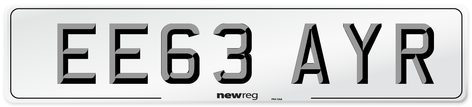 EE63 AYR Number Plate from New Reg